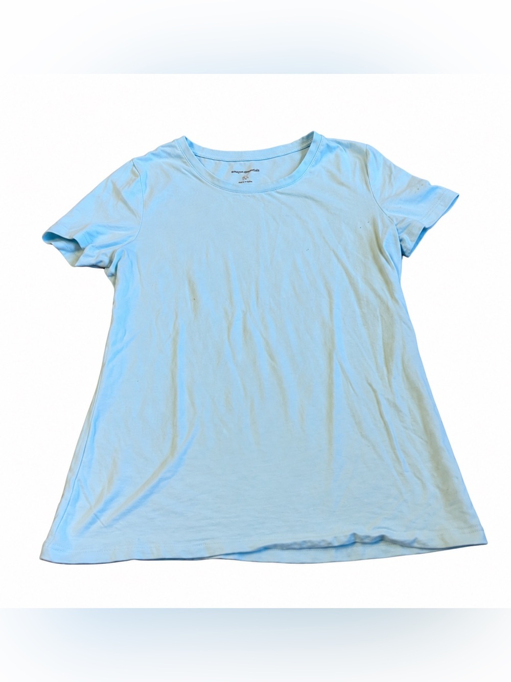 Amazon Essentials Women's Light Blue Short Sleeve Top
